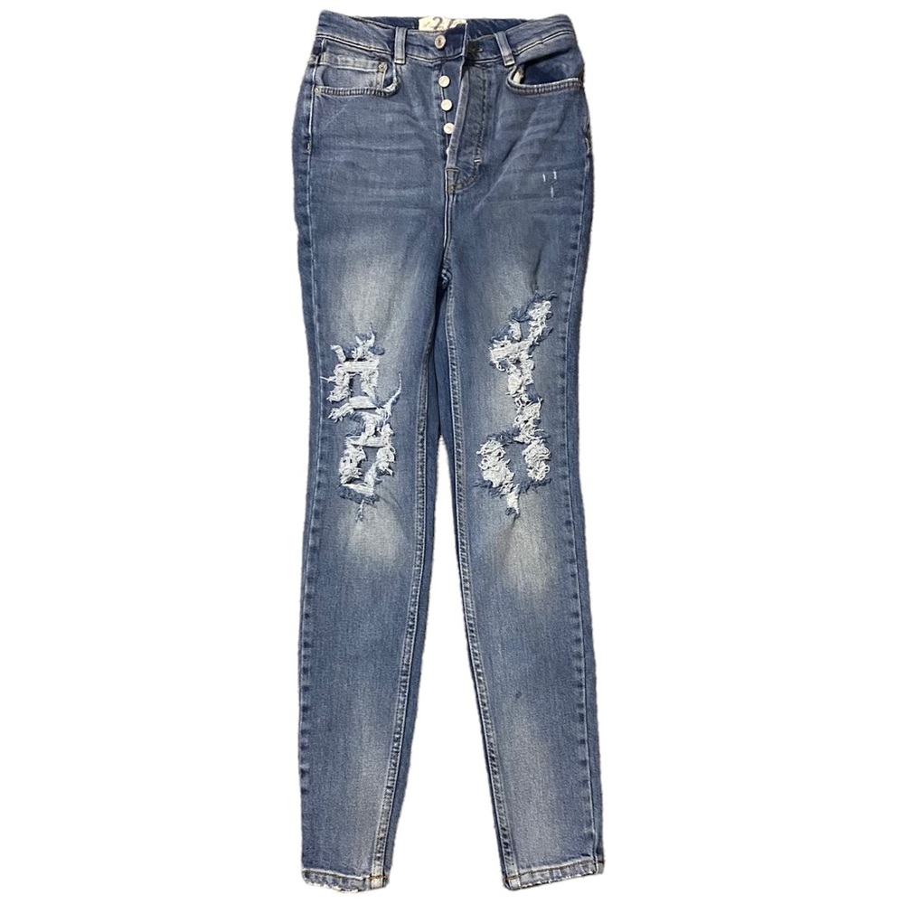 Free People Destroyed High Waisted Jeans Size 27